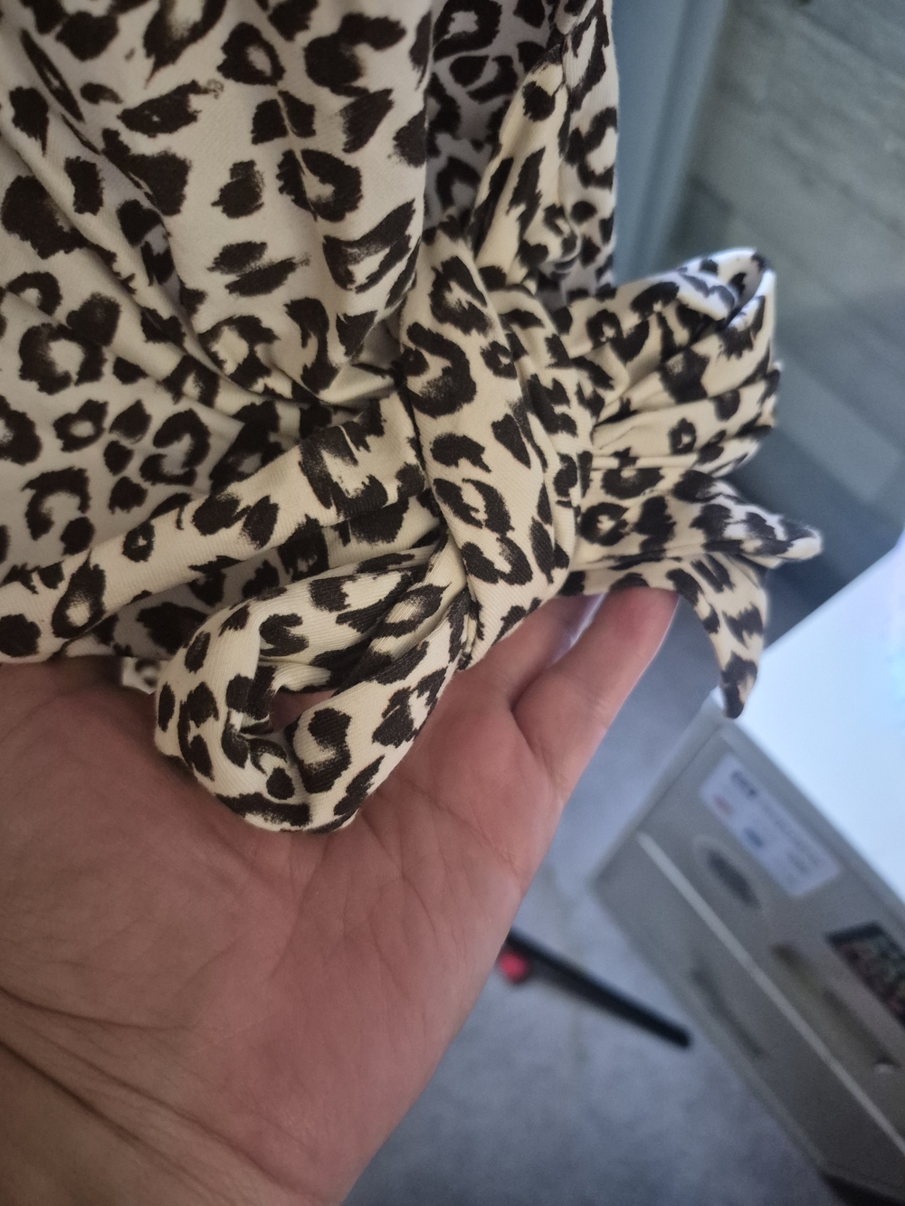 Sézane Pippa Short Leopard Print Tie-Waist Mini Dress XXL Organic Cotton - Picture 5 of 5